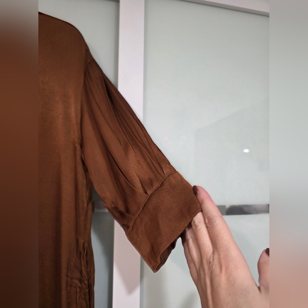 Patrizia Segreti Milano Brown Asymmetric Viscose Dress – Size IT 44 (Fits M/L) - Picture 5 of 16
